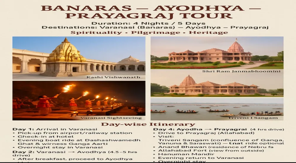 Banaras – Ayodhya – Prayagraj Tour